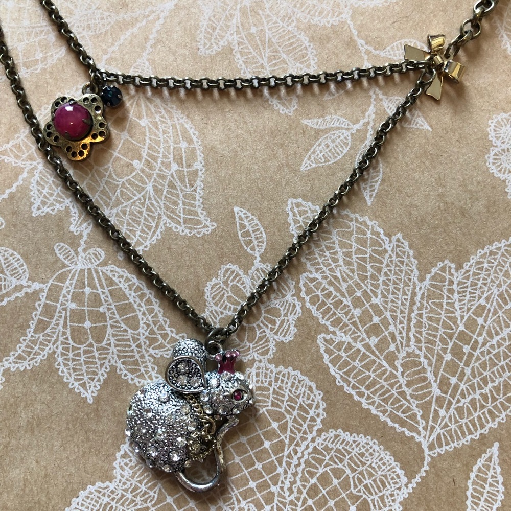 Betsey Johnson Mouse Necklace